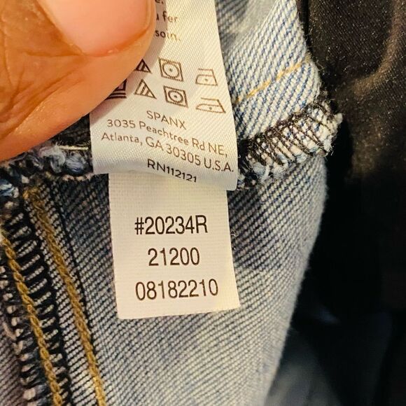 SPANX DISTRESSED RAW HEM SIDE PANEL SKINNY JEANS SIZE SMALL - Picture 10 of 10